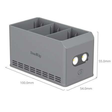 SmallRig 6502 Mini100 - trzykanałowa ładowarka 100W do akumulatorów do dronów DJI Mini 5 Pro / Mini 4 Pro / Mini 3 - wymiary